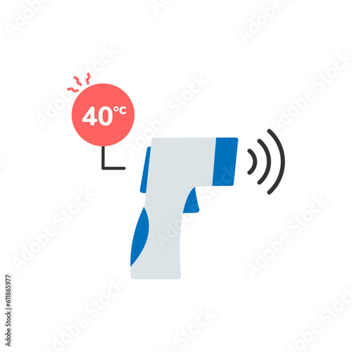 Vector element of Non-contact Infrared Digital Thermometer.