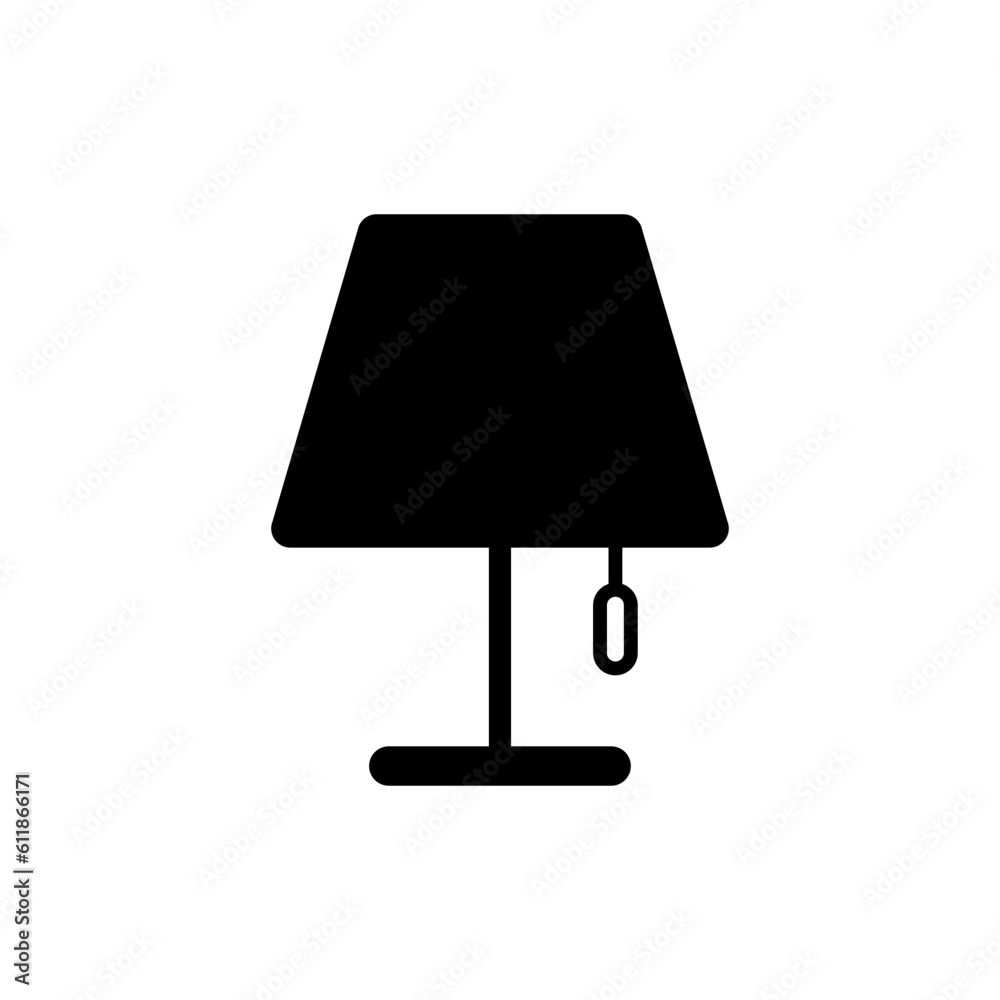 Vector icon element of Desk lamp, Glyph icon. Vector icon element of Desk lamp, Glyph icon.