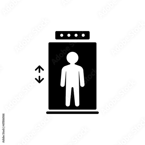 Vector element of the Elevator, Glyph icon.