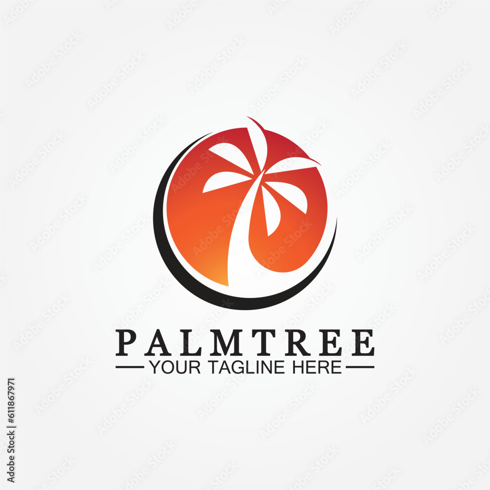 Palm tree summer logo template vector illustration Palm tree summer logo template vector illustration