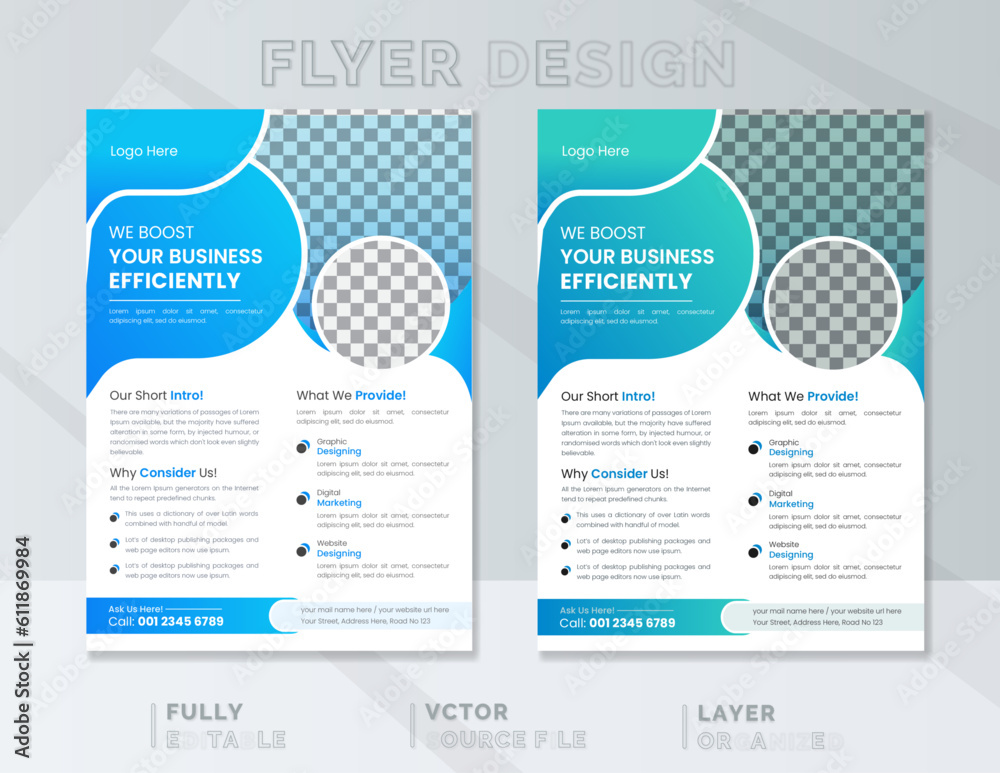 Creative Business flyer design template, Modern corporate poster design, professional a4 leaflet design vector, Brochure cover design for print