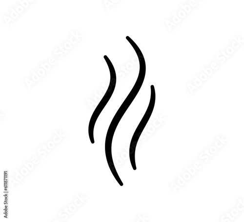 Doodle smoke icon. Water steam symbol. Hand drawn hot vapor. Line air smell symbol. Doodle fire smoke icon. Vector illustration isolated on white background.