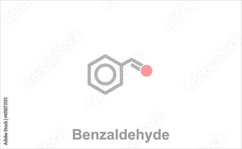 Simplified formula icon of benzaldehyde.