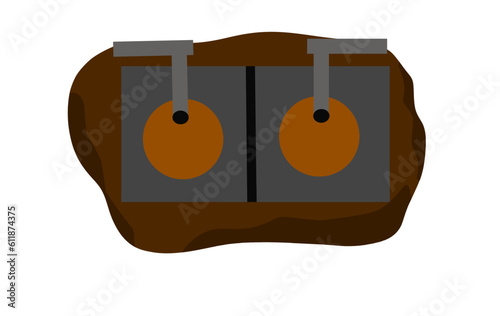 vector illustration of Septic Tank diagram.