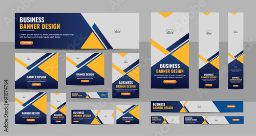 Creative Web Banner Layout Set, Business banner web template bundle design, Social Media Cover ads banner, flyer, invitation card