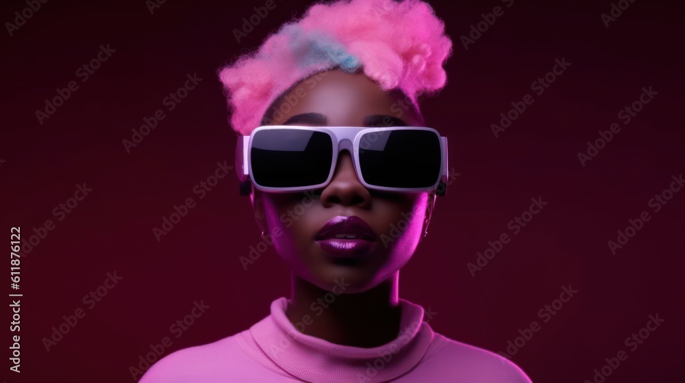 Beauty woman with VR glasses and clean Blackground. Beauty woman with VR glasses and clean Blackground.