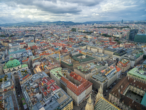 Vienna Cityscape, Austria. Most Popular Sightseeing Objects in Background.