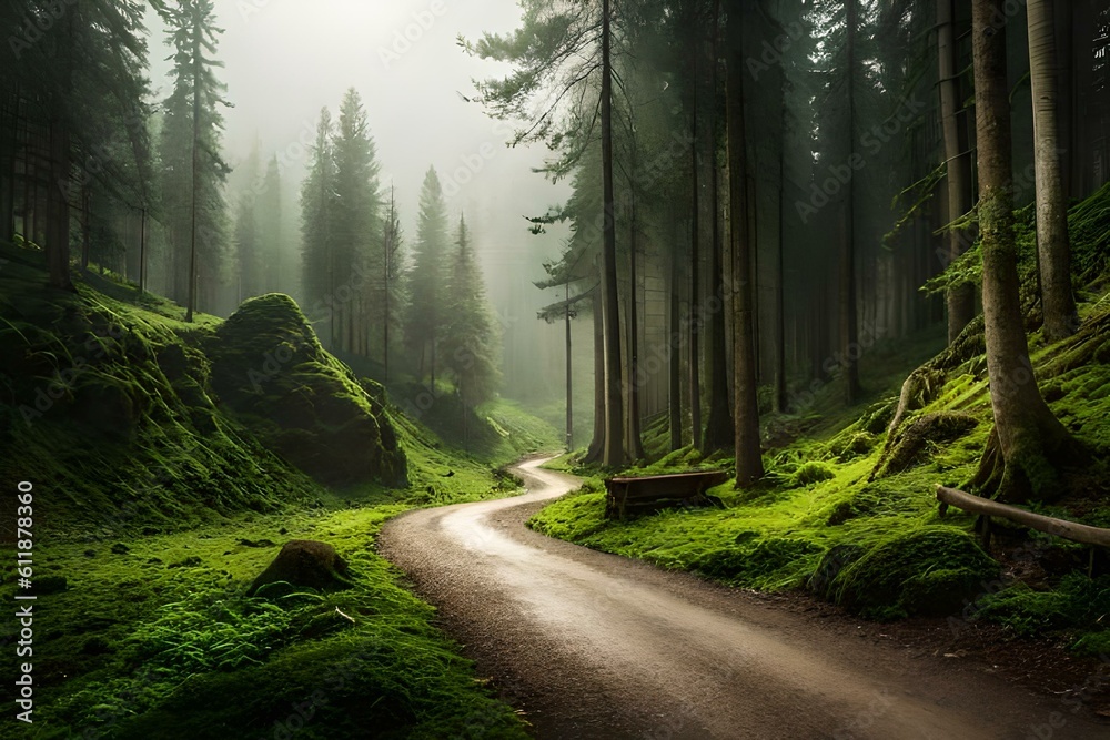 Fototapeta premium road in the forest