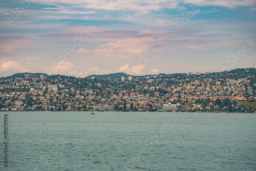 view of the city at sunset