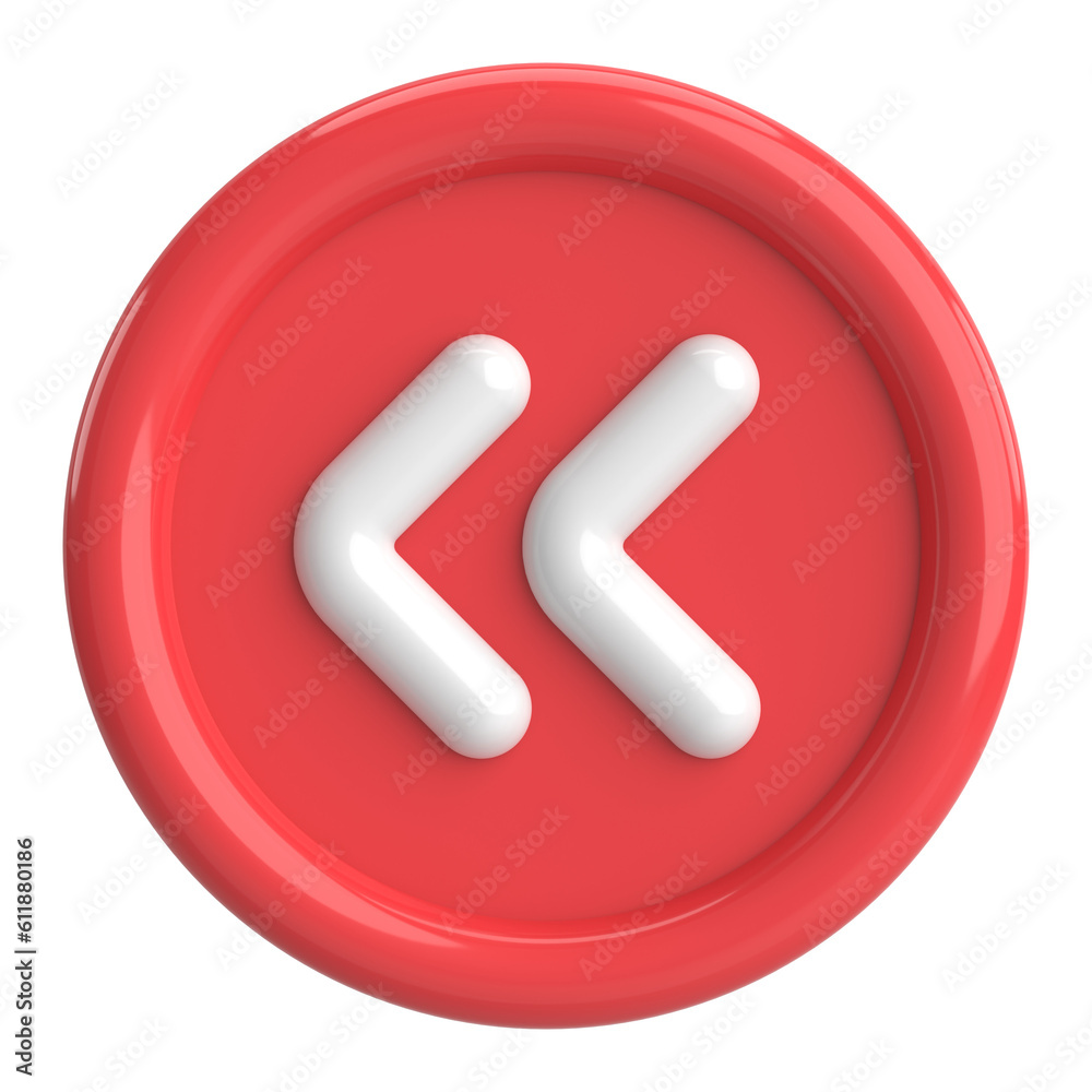 Previous button. Back button. 3D illustration. Previous button. Back button. 3D illustration.