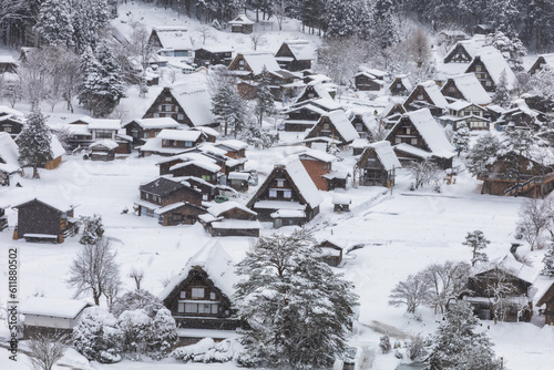Shirakawa-go,Shirakawa Village,in the winter,World heritage site,Gifu,Japan