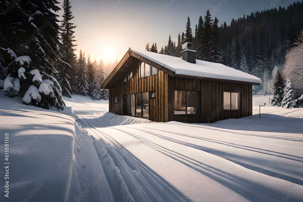house in the snow house in the snow