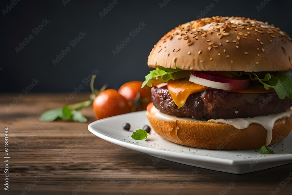 hamburger on a black background hamburger on a black background