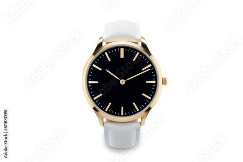 Luxury watch isolated on white background. Gold watch. Women watch. Female watch.