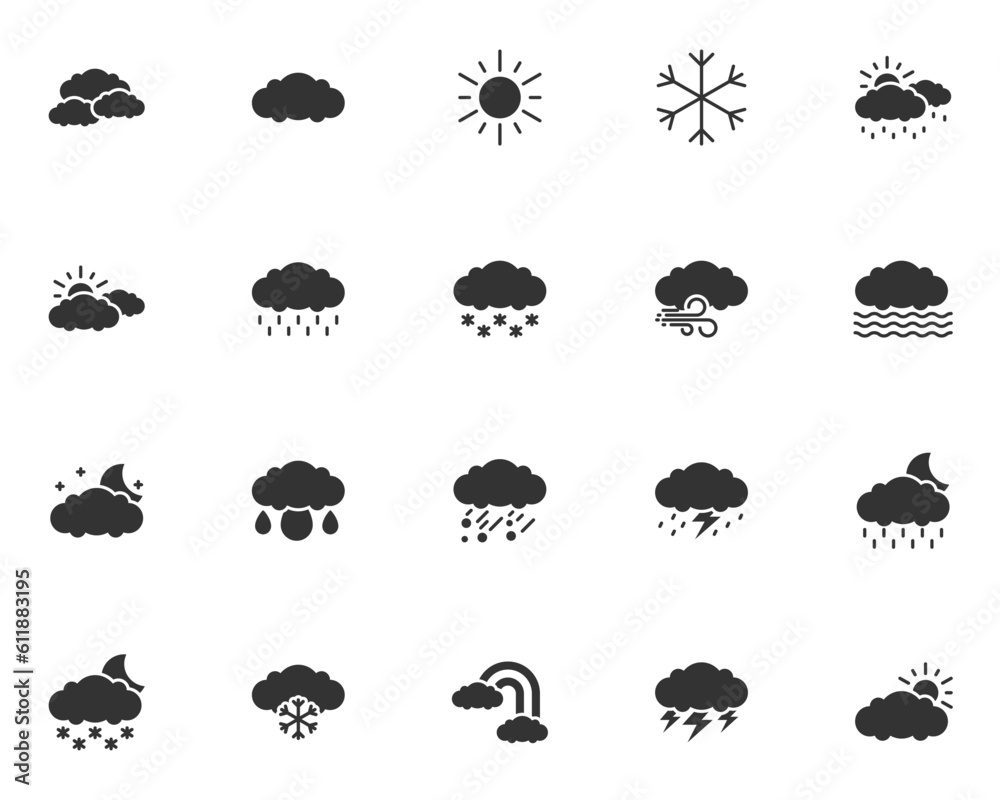 set of weather icons, cloud, forecast set of weather icons, cloud, forecast