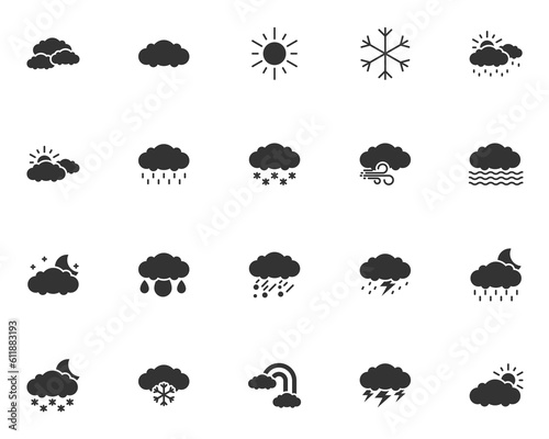 set of weather icons, cloud, forecast