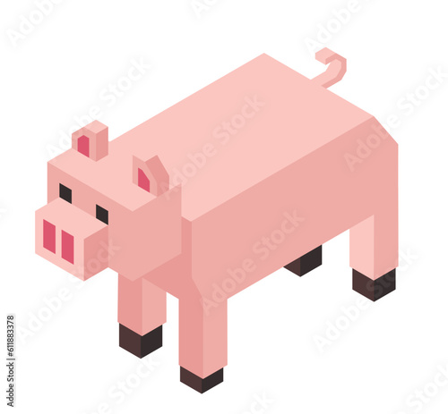 Animal from farm, figure or model of pig vector