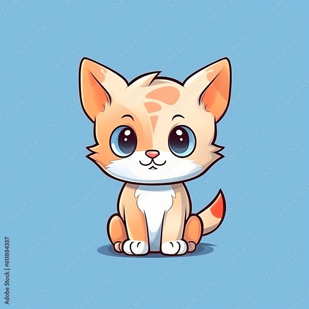 cartoon cute little cat