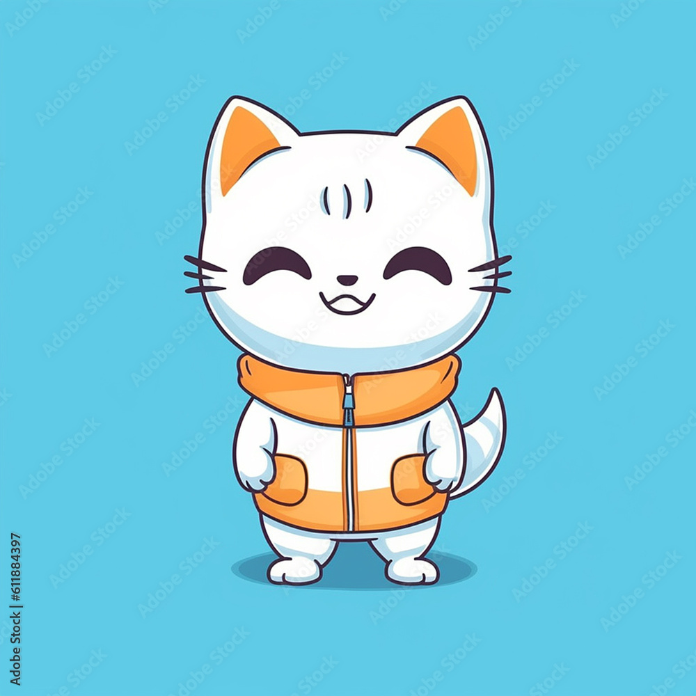 cartoon cute little cat