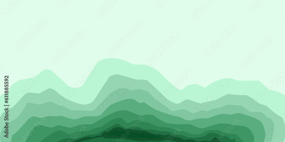 Stylized green gradient hills. Abstract vector background Stylized green gradient hills. Abstract vector background