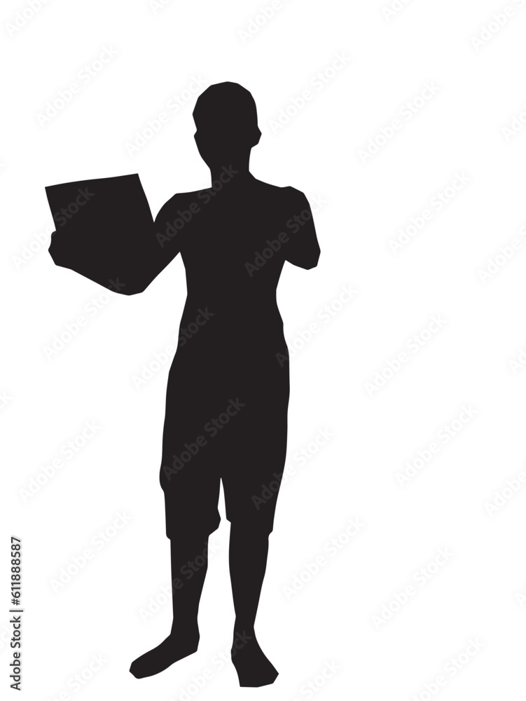 Man giving a presentation through paper reading. Man giving a presentation through paper reading.