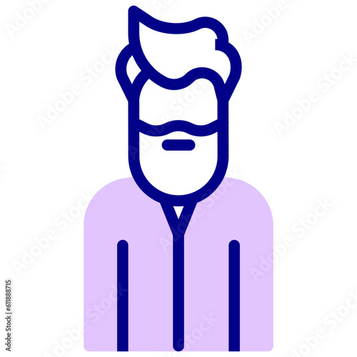 beard man avatar vetcor icon photo