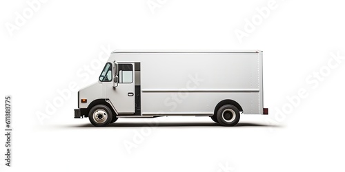 Delivery truck with white side for advertising. Generative AI