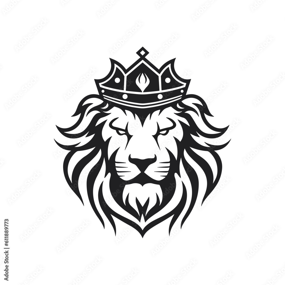 Minimalist lion head logo in vector. Minimalist lion head logo in vector.