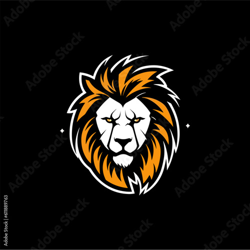 Fototapeta Naklejka Na Ścianę i Meble -  Minimalist lion head logo in vector.