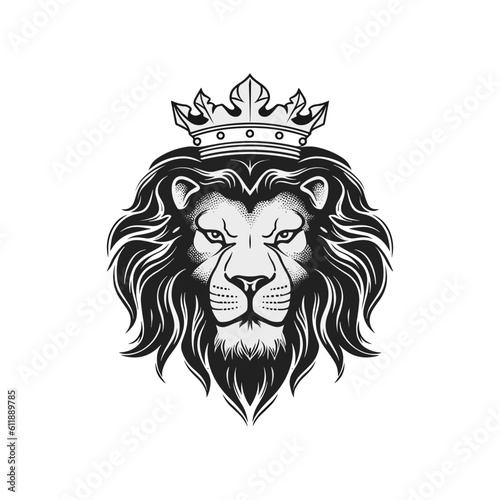 Minimalist lion head logo in vector.