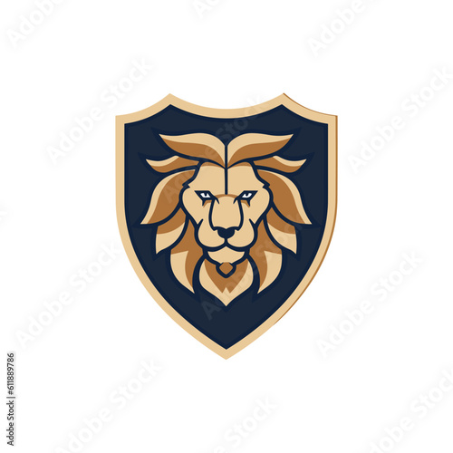 Minimalist lion head logo in vector.
