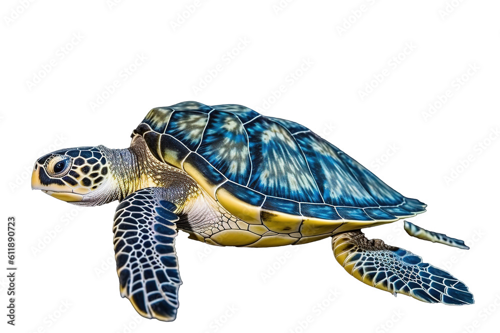 Obraz premium Flatback sea turtle, generative artificial intelligence 
