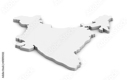 India Map 3d. Three-dimensional India map. India map 3d Illustration.