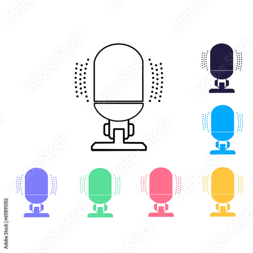 Microphone illustration icon on transparent background