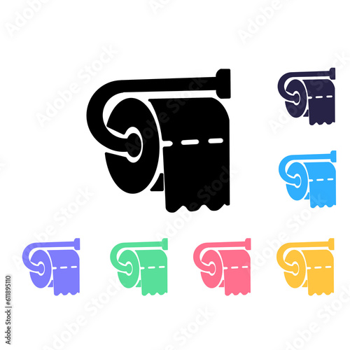 Toilet paper, tissue illustration icon on transparent background
