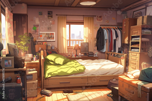 繊細で芸術的な家や室内系背景のイラスト(AI generated image)