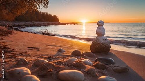 snowman on he beach