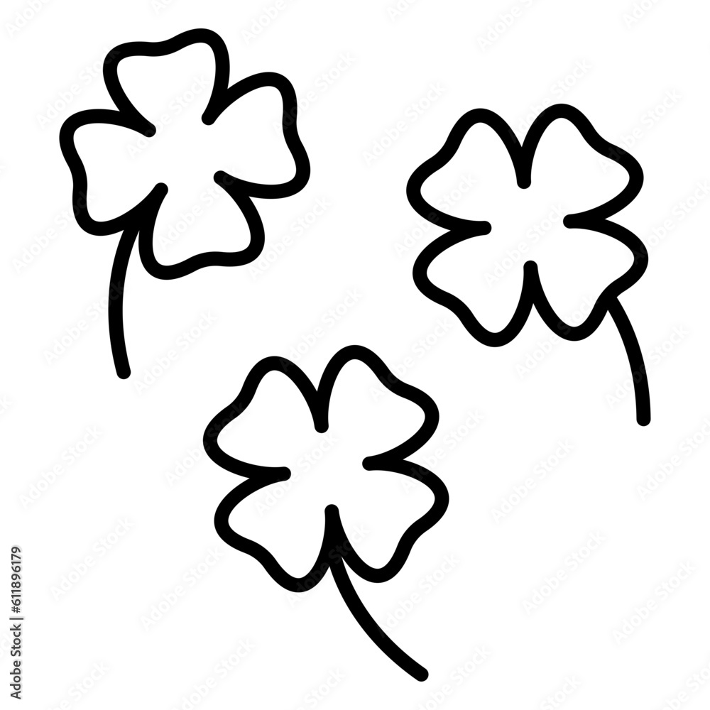 Illustration of Clover Leaves design Line Icon Illustration of Clover Leaves design Line Icon