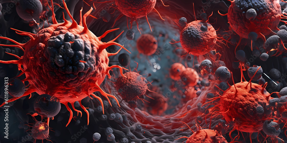 virus cells.Generative AI virus cells.Generative AI