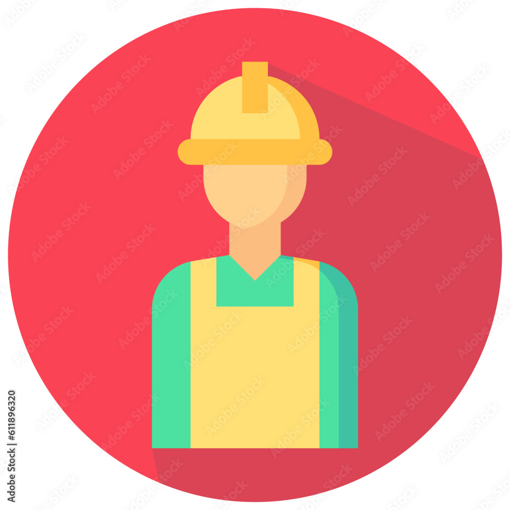 construction worker avatar vector icon