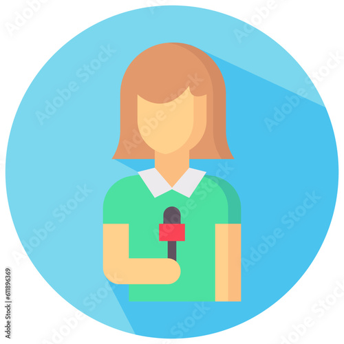news reporter avatar vector icon