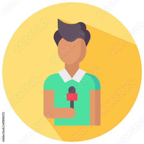 news reporter avatar vector icon