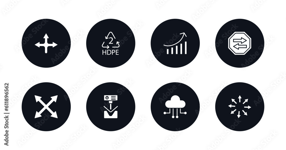symbol for mobile filled icons set. filled icons such as crossroad, hdpe 2, arrow heading up, two left arrows, expand button, bending, cloud with connection, expand arrows vector. symbol for mobile filled icons set. filled icons such as crossroad, hdpe 2, arrow heading up, two left arrows, expand button, bending, cloud with connection, expand arrows vector.