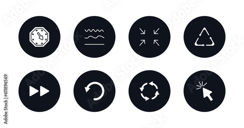 symbol for mobile filled icons set. filled icons such as corner widget, curve line, exit full screen arrows, recycle, forward button, reload webpage, circular arrow, mouse arrow vector.