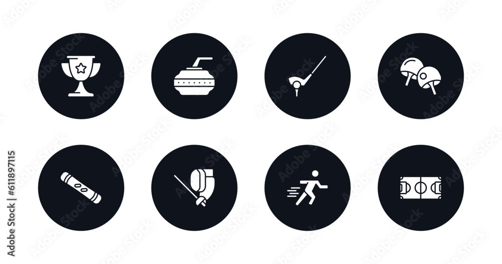 symbol for mobile filled icons set. filled icons such as trophy, curling, golf, table tennis, snowboard, fencing, sprint, soccer field vector. symbol for mobile filled icons set. filled icons such as trophy, curling, golf, table tennis, snowboard, fencing, sprint, soccer field vector.