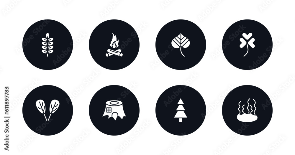 symbol for mobile filled icons set. filled icons such as nut leaf, camping bonfire, linden leaf, trifoliate ternate, plum leaf, stump house, spruce, fasciculate vector. symbol for mobile filled icons set. filled icons such as nut leaf, camping bonfire, linden leaf, trifoliate ternate, plum leaf, stump house, spruce, fasciculate vector.