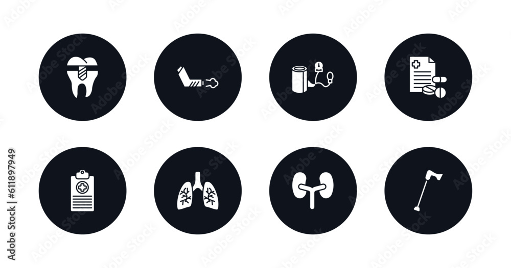 symbol for mobile filled icons set. filled icons such as premolar, inhalator, blood pressure, prescription, medical history, lungs, kidneys, walking stick vector. symbol for mobile filled icons set. filled icons such as premolar, inhalator, blood pressure, prescription, medical history, lungs, kidneys, walking stick vector.