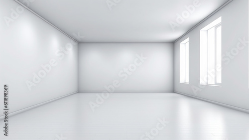 empty white room apartment copy empty space. Generative AI