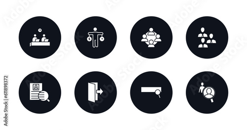symbol for mobile filled icons set. filled icons such as working, time balance, work team, employee, onboarding, quit, searching, human resources vector.