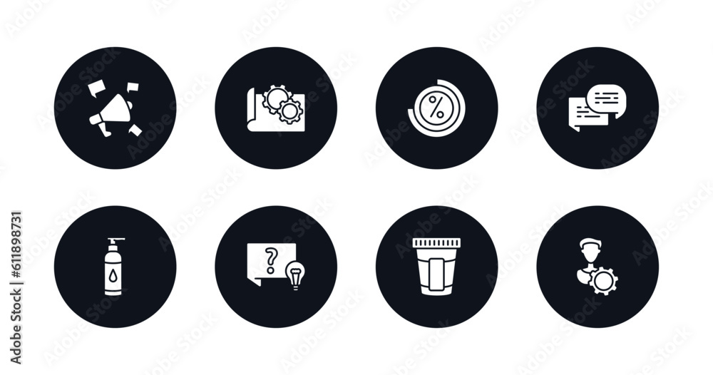 symbol for mobile filled icons set. filled icons such as social campaign, prototyping, loading, text chat, massage oil, quiz, urine test, user behavior vector. symbol for mobile filled icons set. filled icons such as social campaign, prototyping, loading, text chat, massage oil, quiz, urine test, user behavior vector.